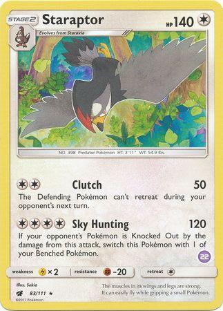 83, Colorless, Fighting[-20], Lightning[×2], Normal, Promo, Sun & Moon: Trainer Kit - Alolan Sandslash Staraptor (83/111) (Deck Exclusive #22) [Sun & Moon: Trainer Kit - Alolan Sandslash] - Trading Card World