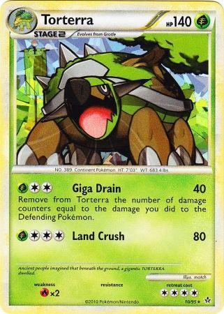 10, Fire[×2], Grass, HeartGold & SoulSilver: Unleashed, Holofoil, Promo Torterra (10/95) (Cracked Ice Holo) [HeartGold & SoulSilver: Unleashed] - Trading Card World