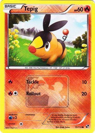 15, Black & White: Base Set, Fire, Promo, Reverse Holofoil, Water[×2] Tepig (15/114) (League Promo) [Black & White: Base Set] - Trading Card World