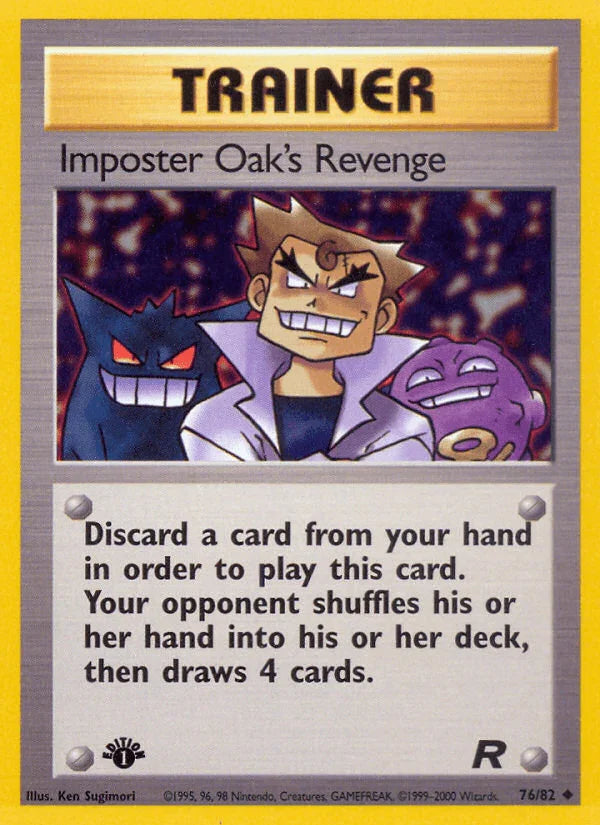 1st Edition Normal, 76, Team Rocket 1st Edition, Trainer, Uncommon Imposter Oak's Revenge (76/82) [Team Rocket 1st Edition] - Trading Card World