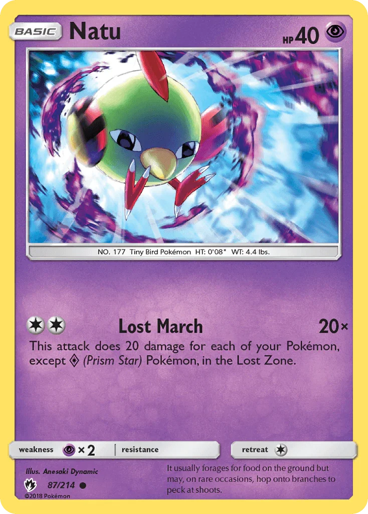 87, Common, Normal, Psychic, Psychic[×2], Reverse Holofoil, Sun & Moon: Lost Thunder Natu (87/214) [Sun & Moon: Lost Thunder] - Trading Card World