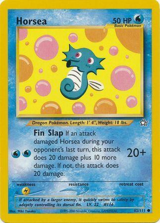 62, Common, Lightning[×2], Neo Genesis Unlimited, Normal, Water Horsea (62/111) [Neo Genesis Unlimited] - Trading Card World