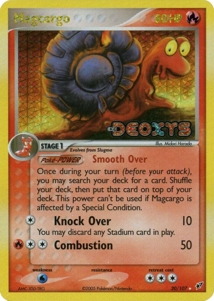 20, EX: Deoxys, Fire, Rare, Reverse Holofoil, Water[×2] Magcargo (20/107) (Stamped) [EX: Deoxys] - Trading Card World