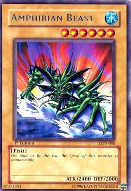 1st Edition, Fish, Labyrinth of Nightmare, Normal Monster, Rare, Unlimited, Water Amphibian Beast [LON-008] Rare - Trading Card World