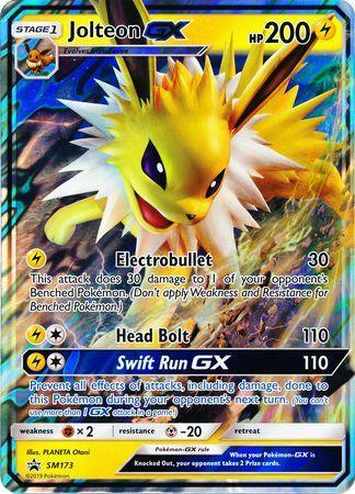 Fighting[×2], Holofoil, Lightning, Metal[-20], Promo, SM173, Sun & Moon: Black Star Promos Jolteon GX (SM173) (Jumbo Card) [Sun & Moon: Black Star Promos] - Trading Card World