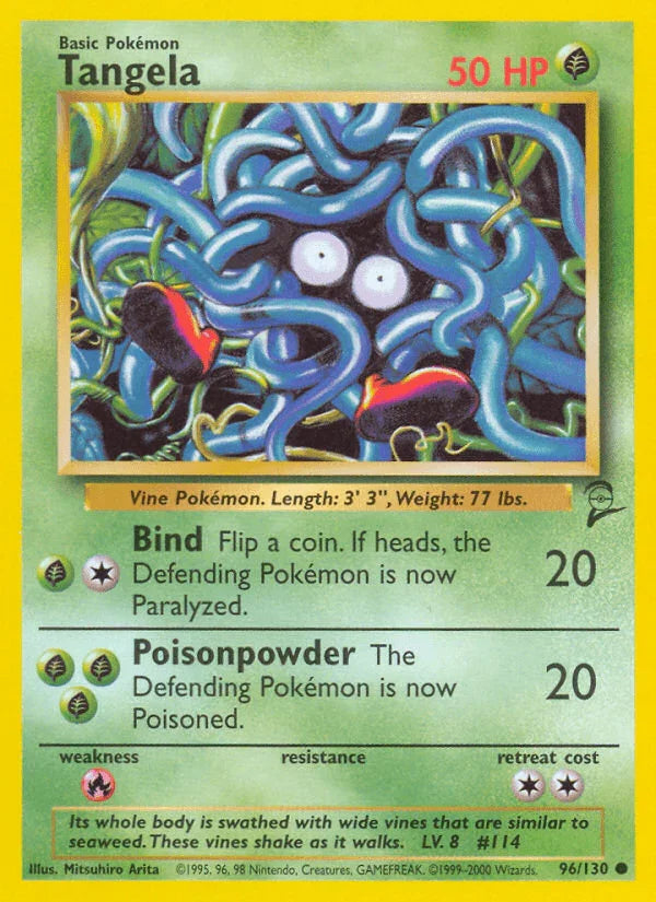 96, Base Set 2, Common, Fire[×2], Grass, Normal Tangela (96/130) [Base Set 2] - Trading Card World