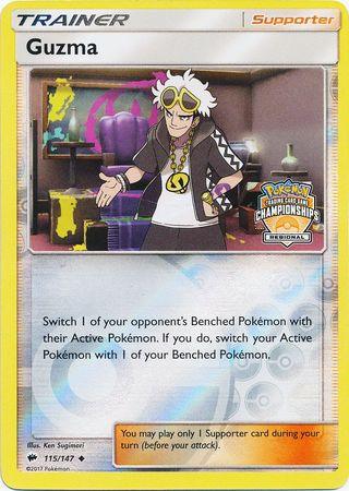 115, Promo, Reverse Holofoil, Sun & Moon: Burning Shadows, Supporter Guzma (115/147) (League Promo) [Sun & Moon: Burning Shadows] - Trading Card World