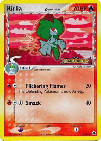 33, EX: Dragon Frontiers, Fire, Psychic[×2], Reverse Holofoil, Uncommon Kirlia (33/101) (Delta Species) (Stamped) [EX: Dragon Frontiers] - Trading Card World