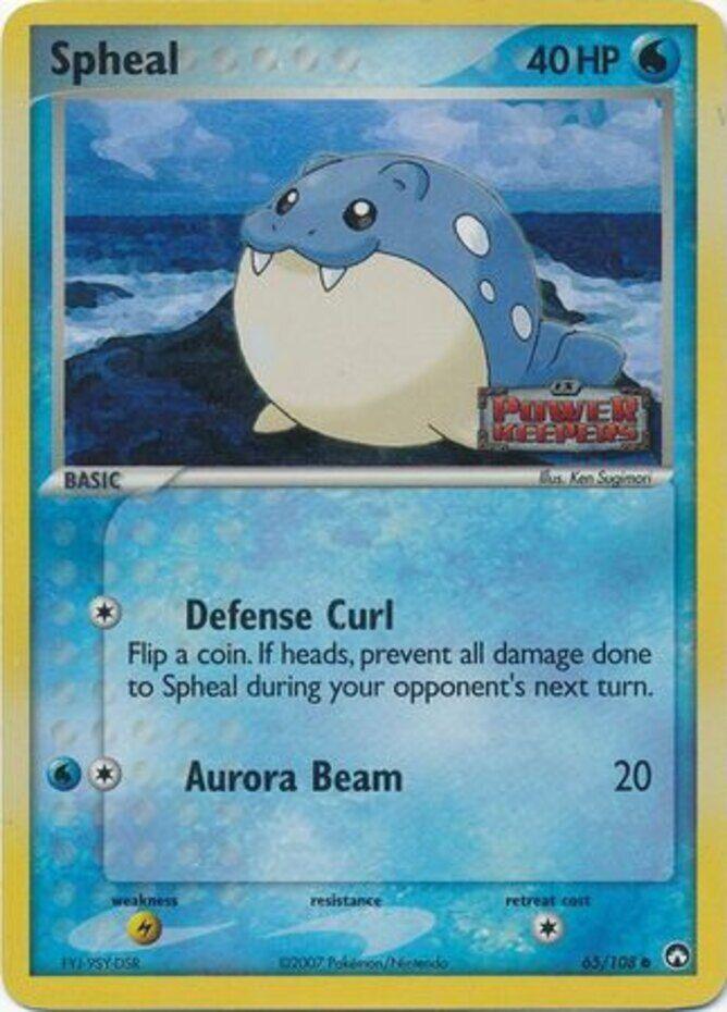 65, Common, EX: Power Keepers, Lightning[×2], Reverse Holofoil, Water Spheal (65/108) (Stamped) [EX: Power Keepers] - Trading Card World
