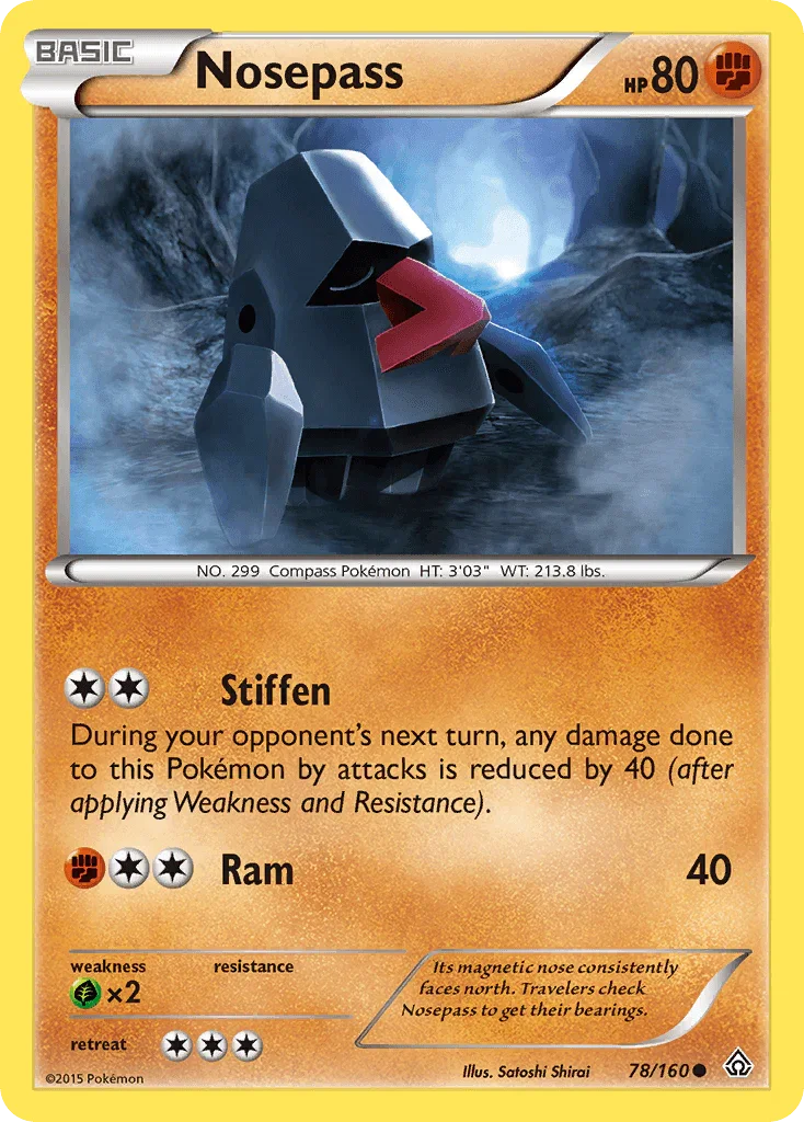 78, Common, Fighting, Grass[×2], Normal, Reverse Holofoil, XY: Primal Clash Nosepass (78/160) [XY: Primal Clash] - Trading Card World