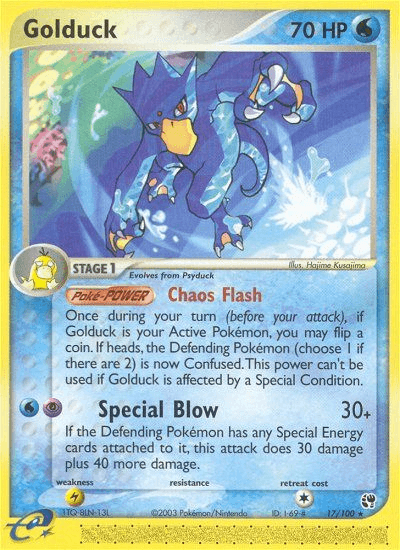 17, EX: Sandstorm, Lightning[×2], Normal, Rare, Reverse Holofoil, Water Golduck (17/100) [EX: Sandstorm] - Trading Card World