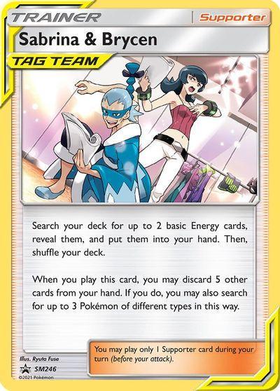 Normal, Promo, SM246, Sun & Moon: Black Star Promos, Supporter Sabrina & Brycen (SM246) [Sun & Moon: Black Star Promos] - Trading Card World