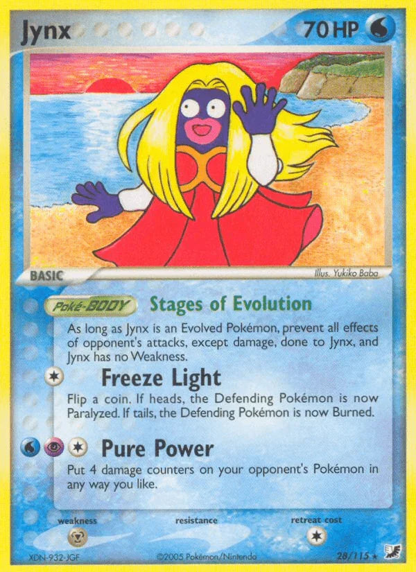 28, EX: Unseen Forces, Metal[×2], Normal, Rare, Water Jynx (28/115) [EX: Unseen Forces] - Trading Card World