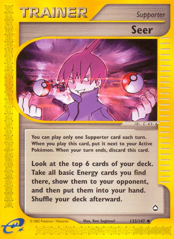 133, Aquapolis, Normal, Reverse Holofoil, Supporter, Uncommon Seer (133/147) [Aquapolis] - Trading Card World