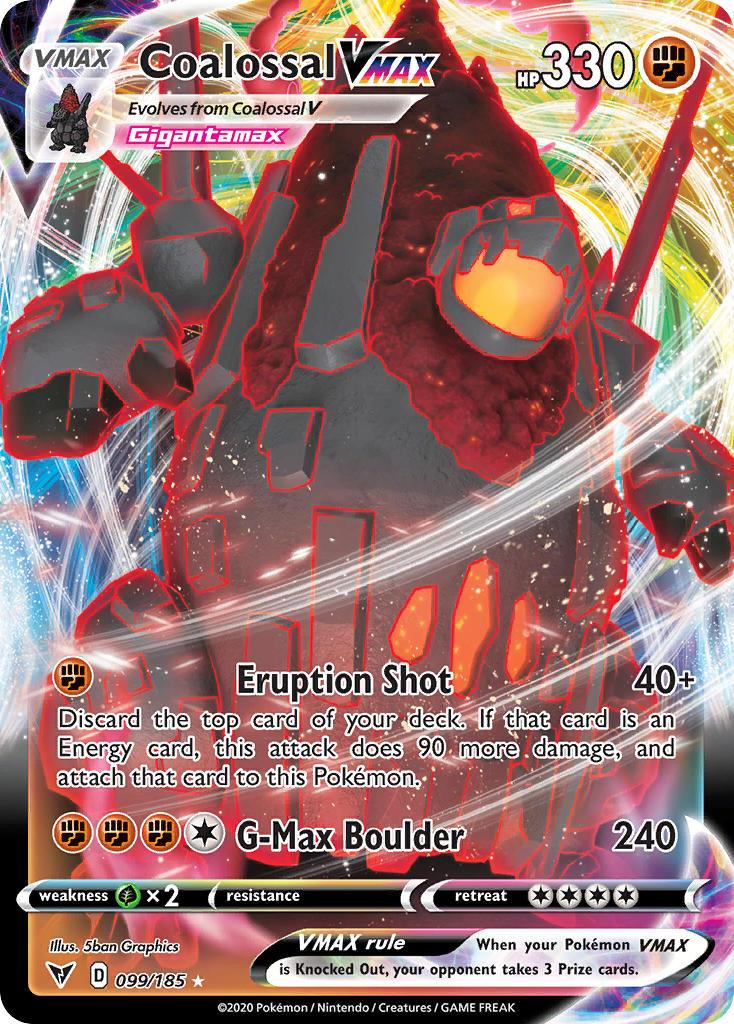099, Fighting, Grass[×2], Holofoil, Sword & Shield: Vivid Voltage, Ultra Rare Coalossal VMAX (099/185) [Sword & Shield: Vivid Voltage] - Trading Card World