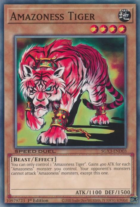 1st Edition, Common, Earth, Effect Monster, Speed Duel GX: Duelists of Shadows Amazoness Tiger [SGX3-END03] Common - Trading Card World