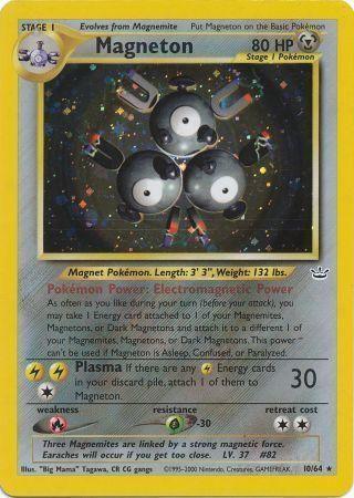 10, Fire[×2], Grass[-30], Holo Rare, Holofoil, Metal, Neo Revelation Unlimited Magneton (10/64) [Neo Revelation Unlimited] - Trading Card World