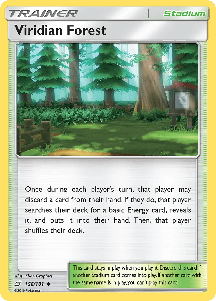 156, Normal, Reverse Holofoil, Stadium, Sun & Moon: Team Up, Uncommon Viridian Forest (156/181) [Sun & Moon: Team Up] - Trading Card World