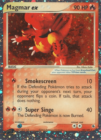 100, EX: Ruby & Sapphire, Fire, Holofoil, Ultra Rare, Water[×2] Magmar ex (100/109) [EX: Ruby & Sapphire] - Trading Card World