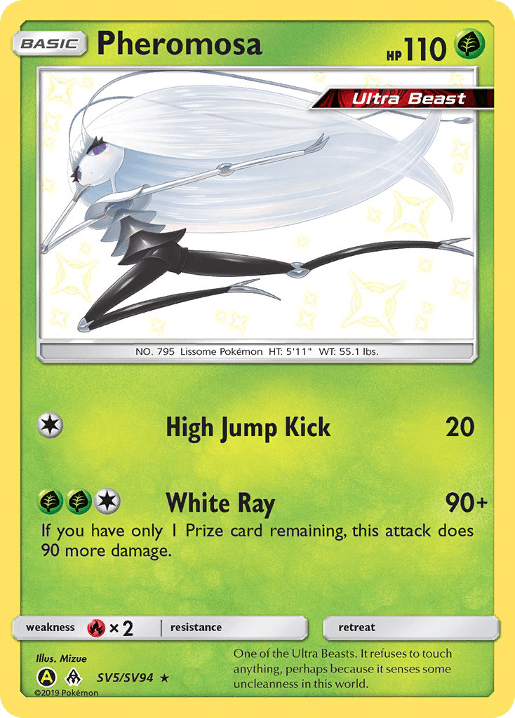 Fire[×2], Grass, Holofoil, Sun & Moon: Hidden Fates - Shiny Vault, SV5, Ultra Rare Pheromosa (SV5/SV94) [Sun & Moon: Hidden Fates - Shiny Vault] - Trading Card World