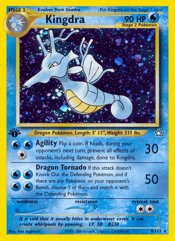 1st Edition Holofoil, Holo Rare, Neo Genesis 1st Edition, Water Kingdra (8/111) [Neo Genesis 1st Edition] - Trading Card World