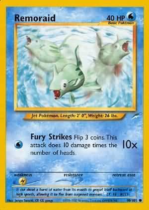 80, Common, Lightning[×2], Neo Destiny Unlimited, Normal, Water Remoraid (80/105) [Neo Destiny Unlimited] - Trading Card World