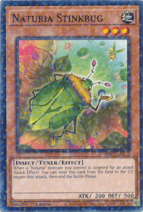 1st Edition, Common, Earth, Hidden Arsenal: Chapter 1, Insect, Tuner/Effect Monster Naturia Stinkbug (Duel Terminal) [HAC1-EN112] Common - Trading Card World