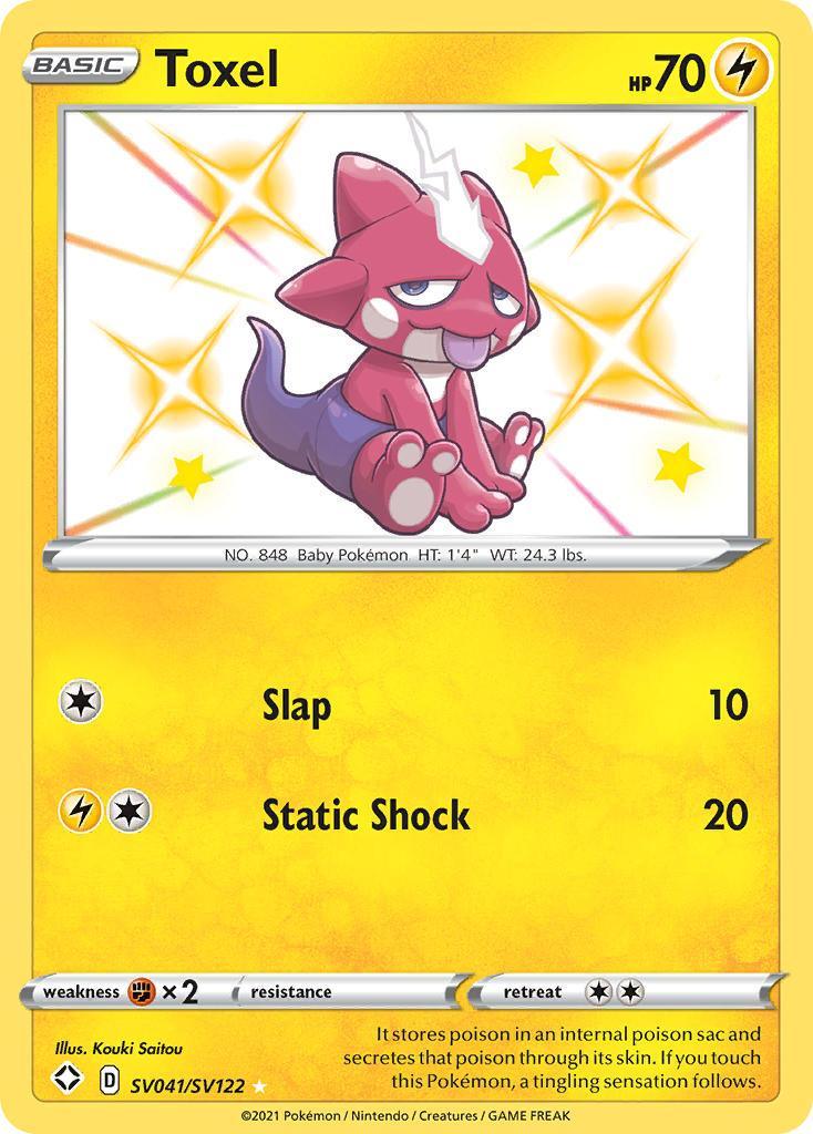 Fighting[×2], Holofoil, Lightning, SV041, Sword & Shield: Shining Fates, Ultra Rare Toxel (SV041/SV122) [Sword & Shield: Shining Fates] - Trading Card World