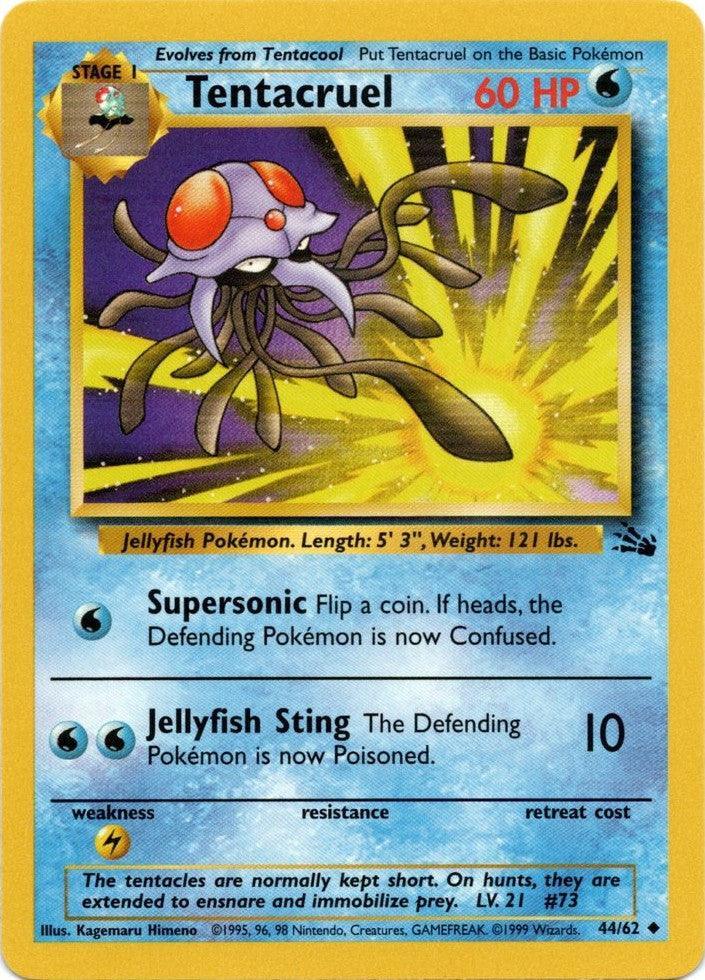 44, Fossil Unlimited, Lightning[×2], Normal, Uncommon, Water Tentacruel (44/62) [Fossil Unlimited] - Trading Card World