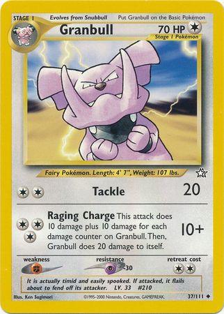 37, Colorless, Fighting[×2], Neo Genesis Unlimited, Normal, Psychic[-30], Uncommon Granbull (37/111) [Neo Genesis Unlimited] - Trading Card World