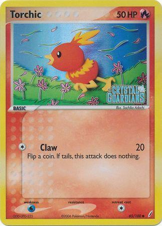65, Common, EX: Crystal Guardians, Fire, Reverse Holofoil, Water[×2] Torchic (65/100) (Stamped) [EX: Crystal Guardians] - Trading Card World