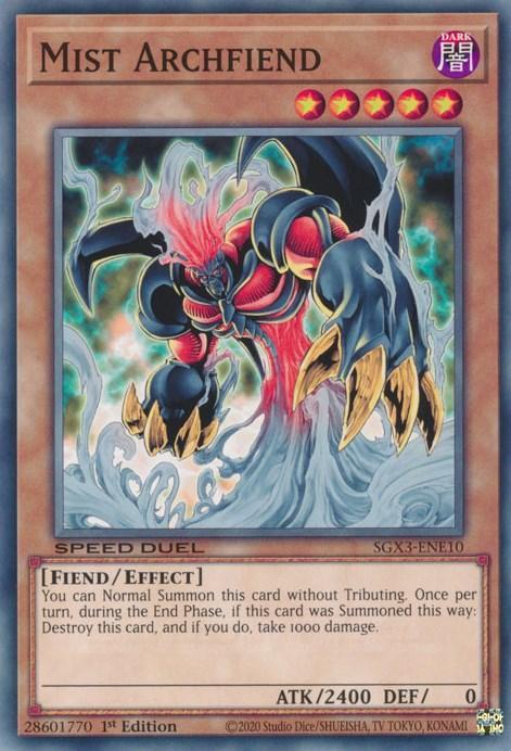 1st Edition, Common, Dark, Effect Monster, Fiend, Speed Duel GX: Duelists of Shadows Mist Archfiend [SGX3-ENE10] Common - Trading Card World