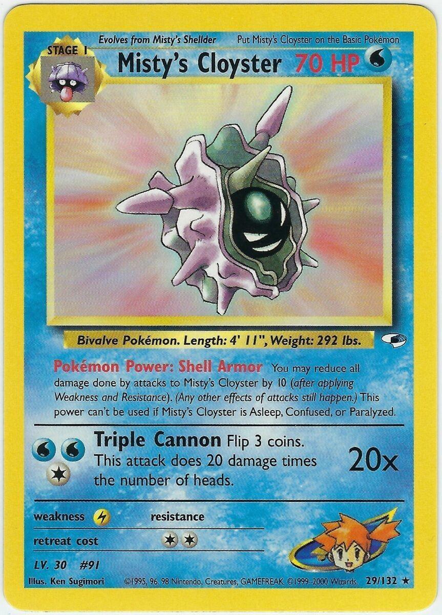 29, Gym Heroes Unlimited, Lightning[×2], Normal, Rare, Water Misty's Cloyster (29/132) [Gym Heroes Unlimited] - Trading Card World