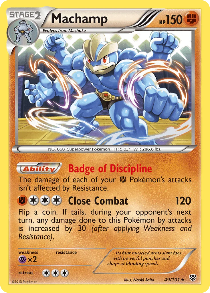 49, Black & White: Plasma Blast, Fighting, Holo Rare, Holofoil, Psychic[×2], Reverse Holofoil Machamp (49/101) [Black & White: Plasma Blast] - Trading Card World