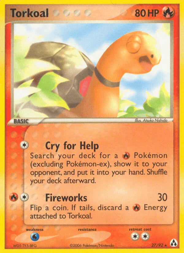 27, EX: Legend Maker, Fire, Normal, Rare, Water[×2] Torkoal (27/92) [EX: Legend Maker] - Trading Card World