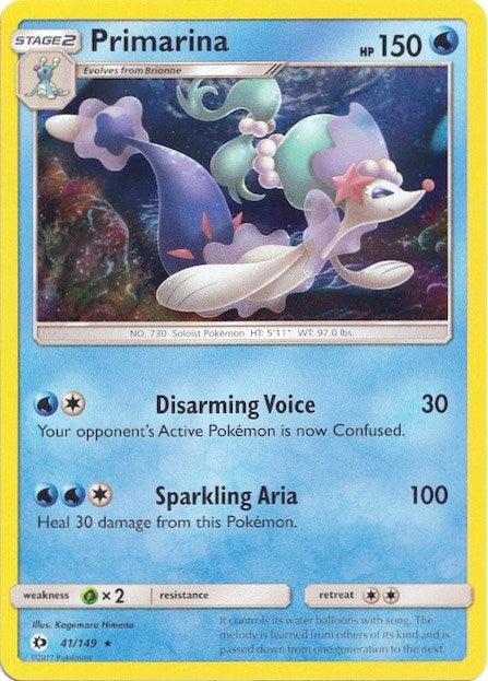 41, Grass[×2], Holo Rare, Holofoil, Sun & Moon: Base Set, Water Primarina (41/149) (Water Web Holo) [Sun & Moon: Base Set] - Trading Card World