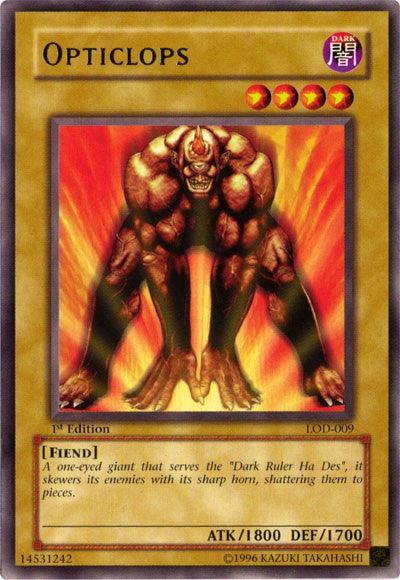 1st Edition, Dark, Fiend, Legacy of Darkness, Normal Monster, Rare, Unlimited Opticlops [LOD-009] Rare - Trading Card World