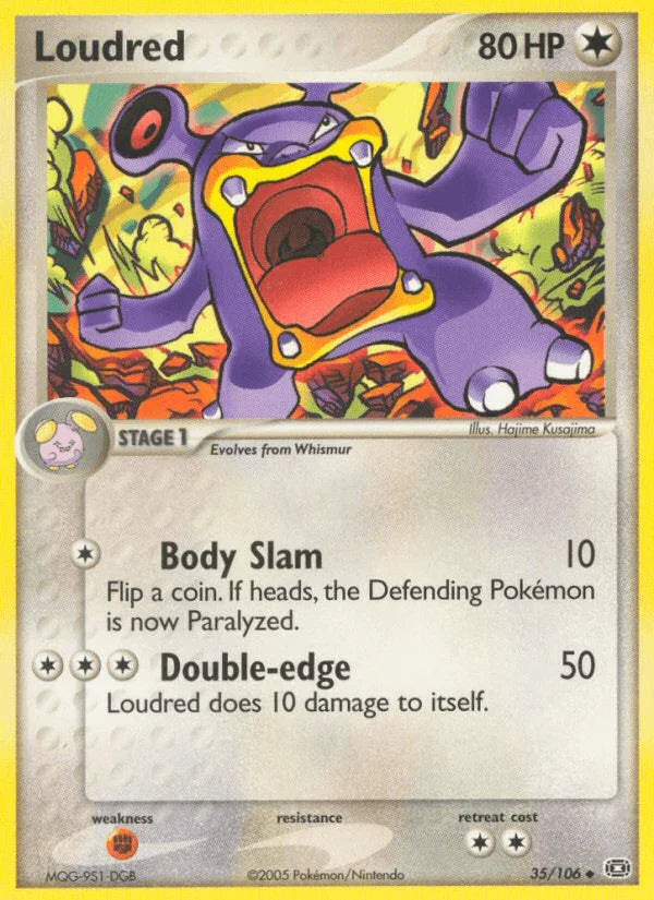 35, Colorless, EX: Emerald, Fighting[×2], Normal, Uncommon Loudred (35/106) [EX: Emerald] - Trading Card World