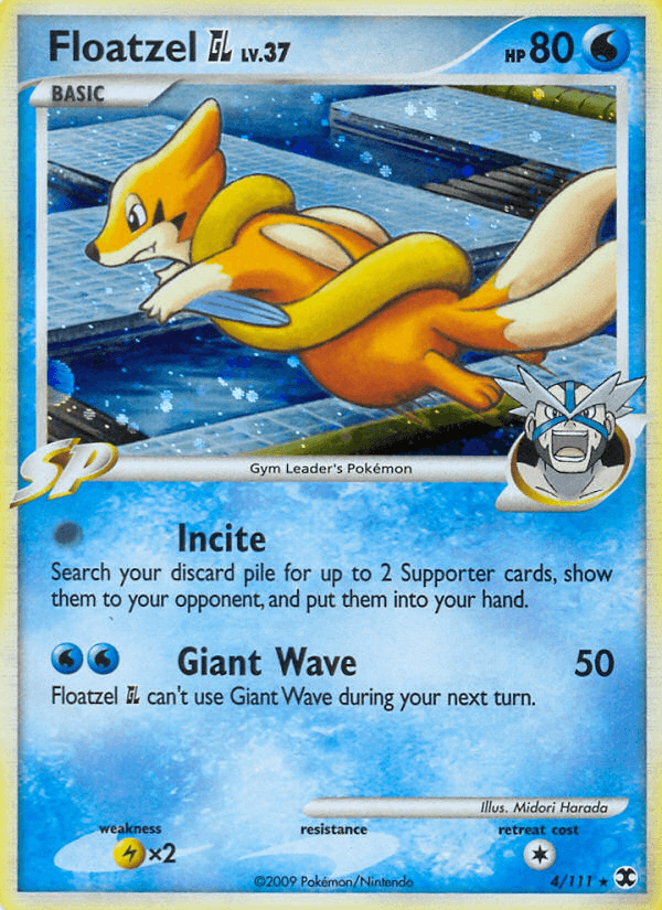Holo Rare, Holofoil, Lightning[×2], Platinum: Rising Rivals, Reverse Holofoil, Water Floatzel GL (4/111) [Platinum: Rising Rivals] - Trading Card World
