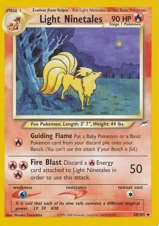 50, Fire, Neo Destiny Unlimited, Normal, Uncommon, Water[×2] Light Ninetales (50/105) [Neo Destiny Unlimited] - Trading Card World
