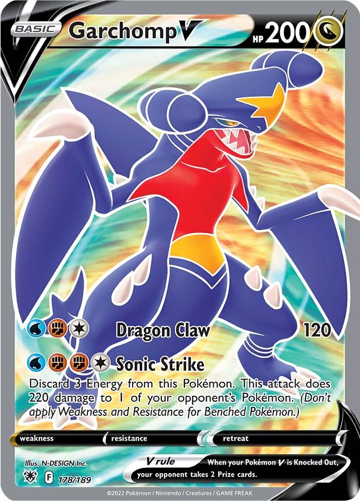 178, Dragon, Holofoil, Sword & Shield: Astral Radiance, Ultra Rare Garchomp V (178/189) [Sword & Shield: Astral Radiance] - Trading Card World