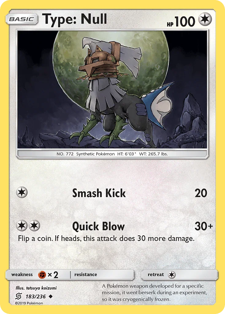 183, Colorless, Fighting[×2], Normal, Reverse Holofoil, Sun & Moon: Unified Minds, Uncommon Type: Null (183/236) [Sun & Moon: Unified Minds] - Trading Card World