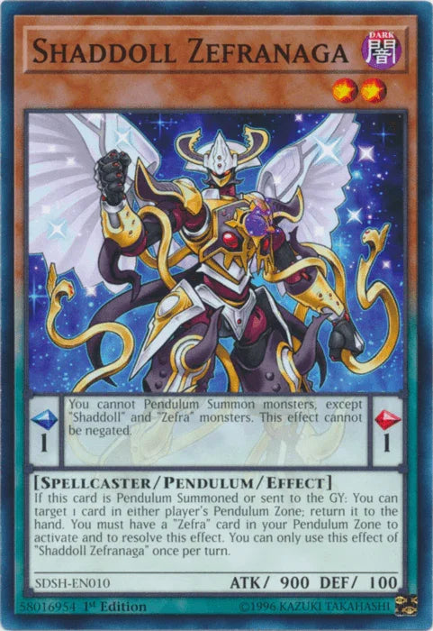 1st Edition, Common, Dark, Pendulum/Effect Monster, Spellcaster, Structure Deck: Shaddoll Showdown, Unlimited Shaddoll Zefranaga [SDSH-EN010] Common - Trading Card World