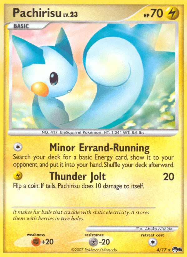 Fighting[+20], Holofoil, Lightning, Metal[-20], Normal, POP Series 6, Rare Pachirisu (4/17) [POP Series 6] - Trading Card World
