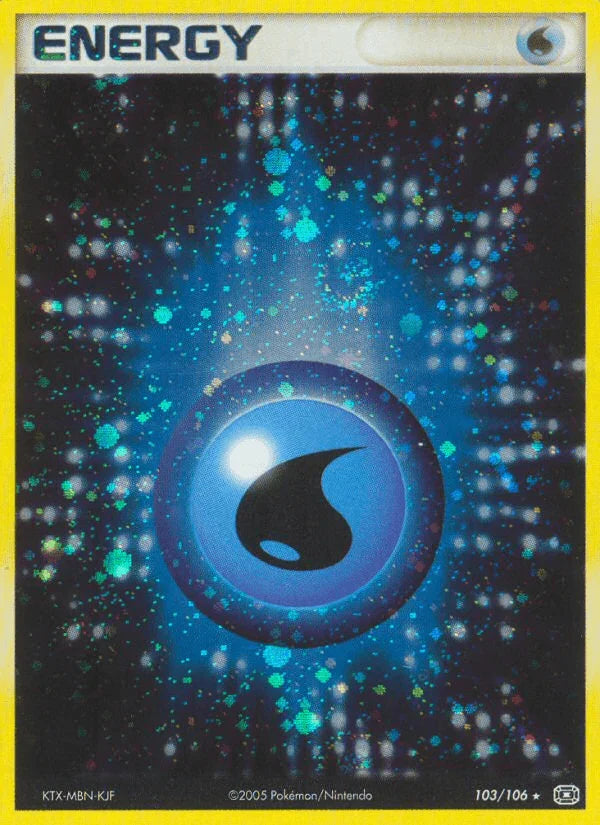 103, Basic Energy, EX: Emerald, Holo Rare, Holofoil Water Energy (103/106) [EX: Emerald] - Trading Card World