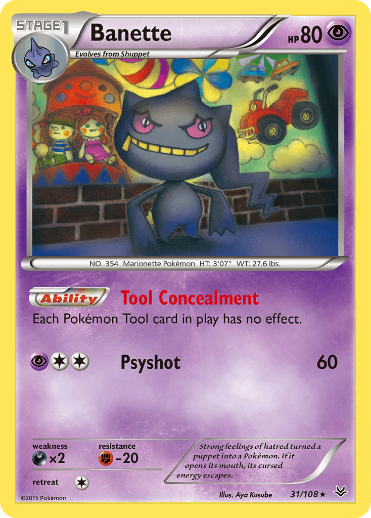 31, Darkness[×2], Fighting[-20], Normal, Psychic, Rare, Reverse Holofoil, XY: Roaring Skies Banette (31/108) [XY: Roaring Skies] - Trading Card World