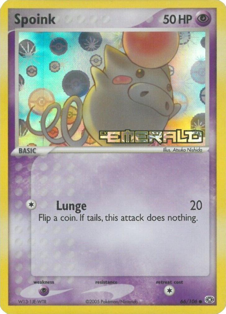 66, Common, EX: Emerald, Psychic, Psychic[×2], Reverse Holofoil Spoink (66/106) (Stamped) [EX: Emerald] - Trading Card World