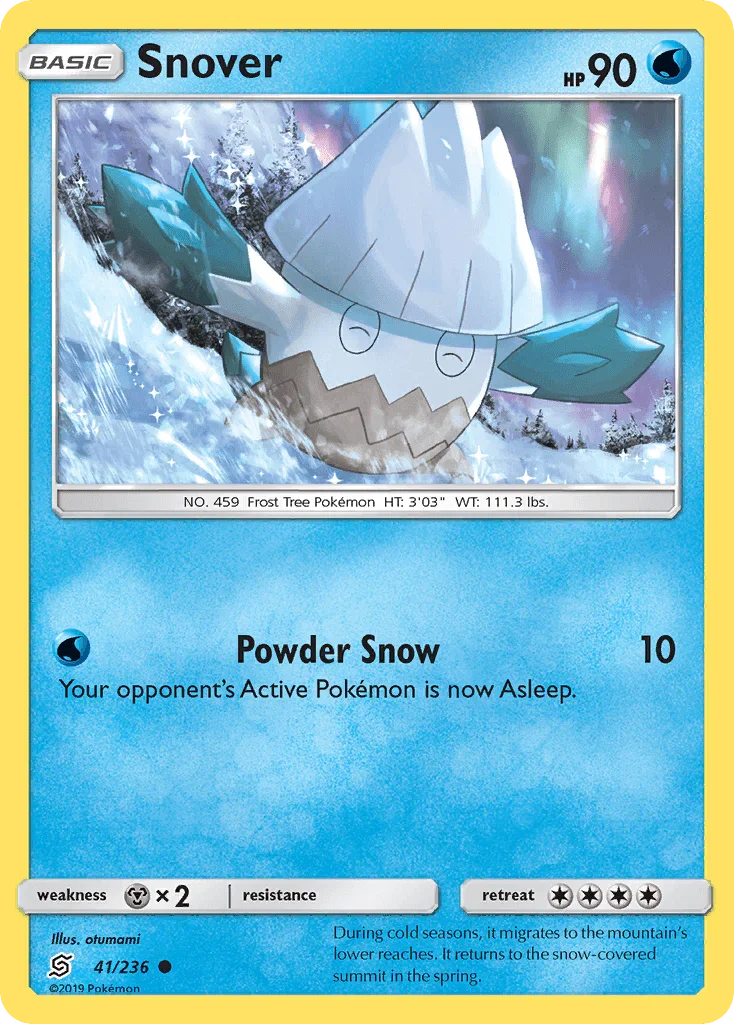 41, Common, Metal[×2], Normal, Reverse Holofoil, Sun & Moon: Unified Minds, Water Snover (41/236) [Sun & Moon: Unified Minds] - Trading Card World