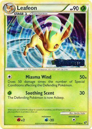 17, Fire[×2], Grass, Holofoil, Nintendo: Black Star Promos, Promo, Water[-20] Leafeon (17/90) (Prerelease Promo) [Nintendo: Black Star Promos] - Trading Card World