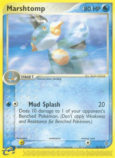36, EX: Dragon, Lightning[×2], Normal, Reverse Holofoil, Uncommon, Water Marshtomp (36/97) [EX: Dragon] - Trading Card World